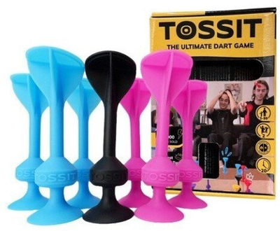 Lojë shigjetash TOSSIT Starter Set, kupa me vakum silikoni, 7 pjesë, blu dhe rozë