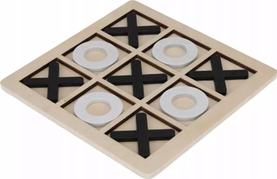 Lojë tavoline Mega Creative Noughts and Crosses Wood, 14x14 cm, dru natyral