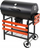 Grill qymyri pa markë, me kapak, sipërfaqe 71x34.5 cm, i zi