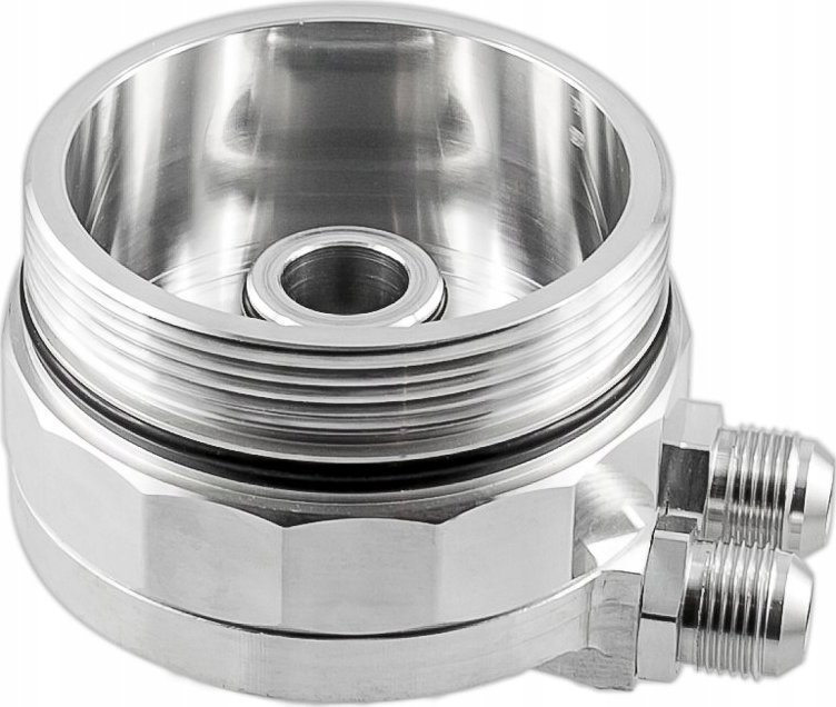 Adapter filtri vaji TurboWorks për BMW M52 M54, alumini CNC, me 3 porta senzori, argjendtë