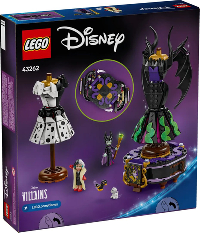 Lodër ndërtimi LEGO Disney 43262, Villains Maleficent dhe Cruella De Vil, set kreativ, shumëngjyrëshe