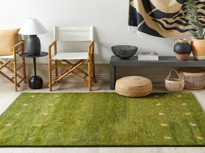 Tapet leshi Wool Gabbeh YULAFI, 160 x 230 cm, jeshil