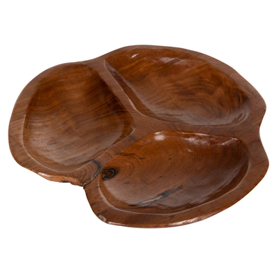 Enë tavoline dekorative peanut druri teak Φ30×4.5 cm (HM4272)