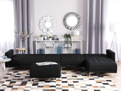 Kauç modular ABERDEEN, shtrat dopio, me ottoman, gri grafit