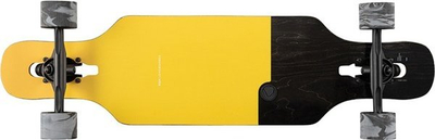 Longboard Vexo York, dërrasë panje, rrota të mëdha, e verdhë me të zezë