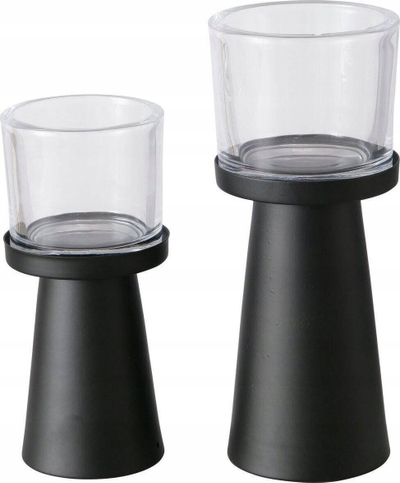 Mbajtëse qirinjsh Boltze Home Pio, set me 2 copa, metal, e zezë