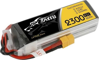 Bateri LiPo Tattu 2300mAh, 14.8V 75C 4S1P, XT60