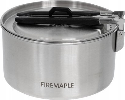 Tigan kampingu Fire-maple Antarcti Pot, 0.8L, çelik inox, argjent