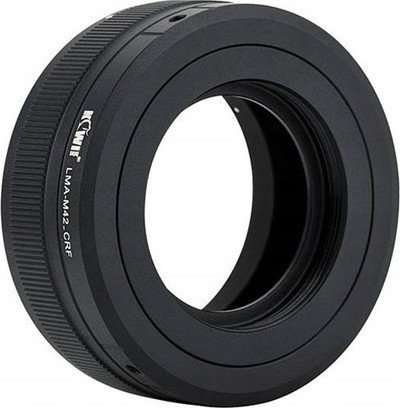 Unazë adapteri JJC KIWI LMA M42 CRF, M42 në Canon RF, fokus me dorë, e zezë