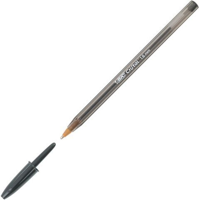 Хемиска пенкало BIC Cristal Large, дебел врв, сет 50 парчиња, црно мастило