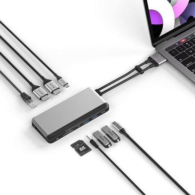Dock USB C Alogic U2CSH SGR, 10 në 1, Power Delivery, gri