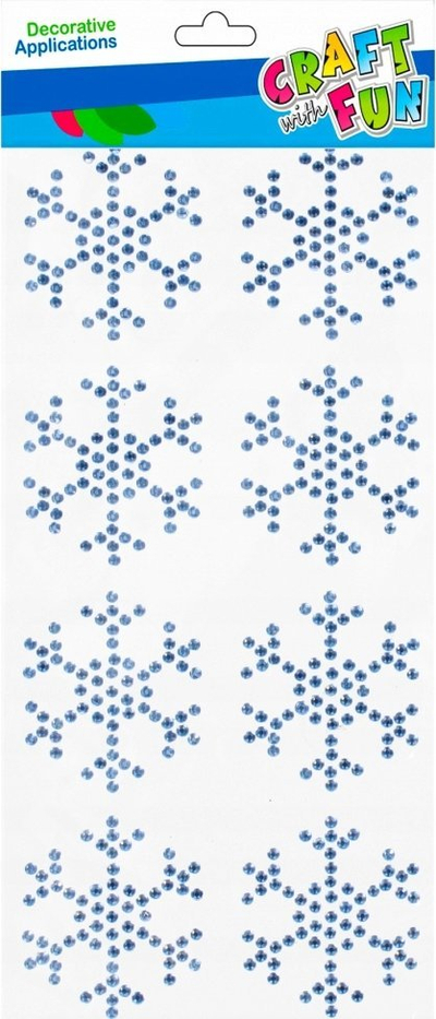 Ngjitëse dekorative Craft with Fun Crystal Snowflakes, vetë-ngjitëse, forma borëflake, shumëngjyrëshe