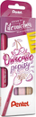 Set stilolapsash kalligrafie Pentel Touch Brush Pen SES15, 4 ngjyra, majë brush, metalik