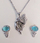 Set - qafore + varëse  + vathë Xuping Flutur QV2XF, të flakëruara në argjend, e argjendtë/kaltër