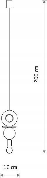 Llambadar varëse Drops Wood E, 16cm, 1xE27, i zi me ari