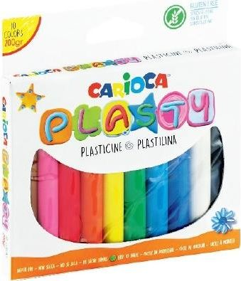 Plastelinë Carioca Plasticine, 200g, 10 ngjyra të ndryshme
