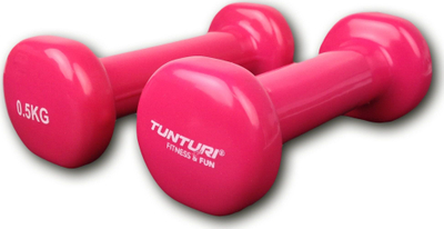 Hantela Tunturi Vinyl, set 0.5 kg, vinil, rozë