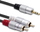 Kabllo audio Qoltec Jack 3.5mm në 2x RCA, 1m, e zezë