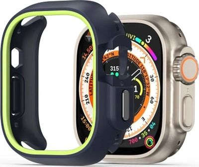 Mbrojtëse ore Dux Ducis Bamo për Apple Watch Ultra 49mm, plastike e fortë, kornizë e ngritur, zi jeshile
