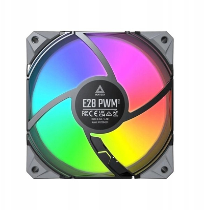 Вентилатор за куќиште Montech E28 ARGB, 120mm, ARGB осветлување, црн