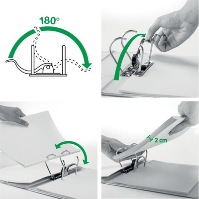 Dosje mekanike Leitz 180° Active Wow A4, 52mm, e zezë