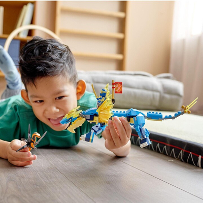 Set lodër LEGO Ninjago 71760 Jay's Stormy Dragon EVO, 140 pjesë