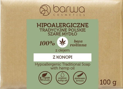 Sapun za тело Barwa Hypoallergenic Traditional, со масло од коноп, 100 g, природен