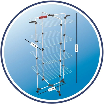 Tharëse rrobash Vileda Mixer 4, 40 m, me 4 nivele, e bardhë