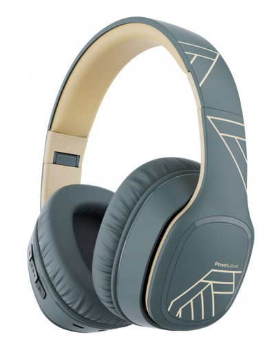 Kufje me Bluetooth PowerLocus P7, 40mm, deri 50 orë bateri, gri