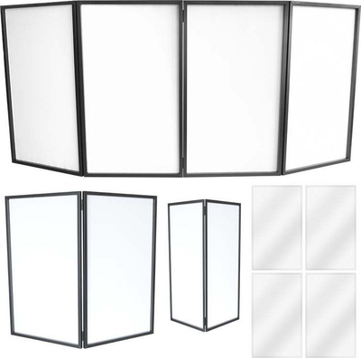 Панел STAND4ME DJ Partition Compact, склоплива метална конструкција, бела ликра ткаенина