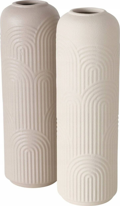 Vazo qeramike Boltze ALIETTE, 25 cm, mat, bezhë