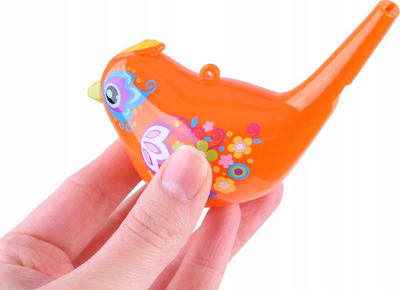 Lodër fishkëllimë uji zog, plastikë, 10 x 6 x 5 cm, portokalli