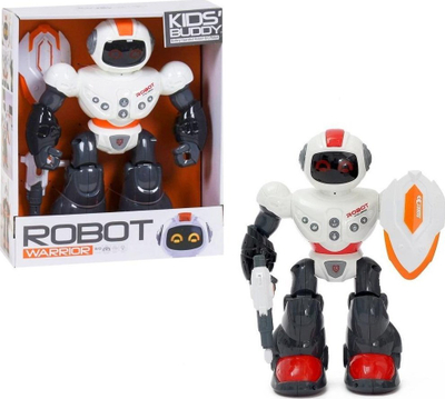 Lodër robot ecës Kids Buddy Trifox, me bateri, me drita edhe tinguj, i bardhë gri portokalli