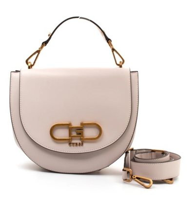 Çantë për femra Guess Fleet Flap Crossbody Saddle Bag, bezhë