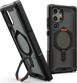 Mbrojtëse telefoni Urban Armor Gear Plasma XTE për Galaxy S24 Ultra, me unazë mbajtëse, transparente me të zezë e portokalli