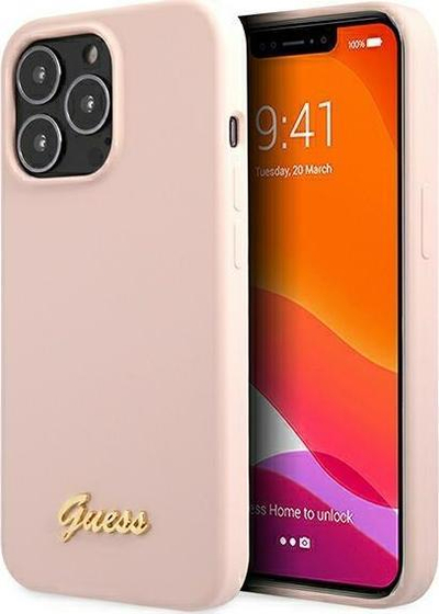 Kapak telefoni Guess GUHMP13LLSLMGLP, për iPhone 13 Pro / 13 6.1", silikon, MagSafe, rozë e çelët