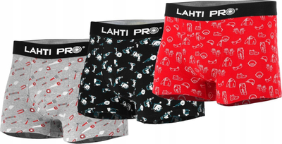 Boxer për burra Lahti Printed Mix, set me 3 palë, masa M, me shumë ngjyra
