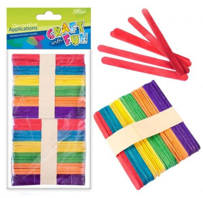 Shkopinj dekorativë druri Craft with Fun, me ngjyra nga më të ndryshmet
