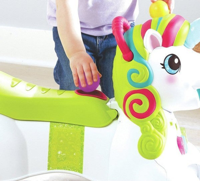 Karrocë ecëse dhe makinë shtytëse për bebe Tega Baby Unicorn, 3 në 1, me drita dhe tinguj, shumëngjyrëshe