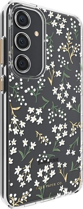Mbulesë telefoni Rifle Paper Co Clear, për Samsung Galaxy S24 Plus, me lule Petite Fleurs, transparente