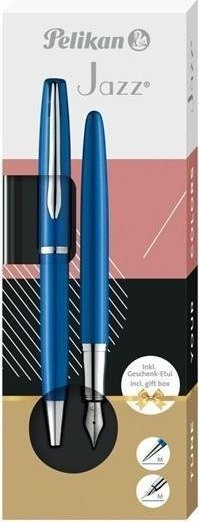Set stilolapsa Pelikan Jazz Noble Elegance, stilolaps me bojë dhe ballpoint, blu Sapphire