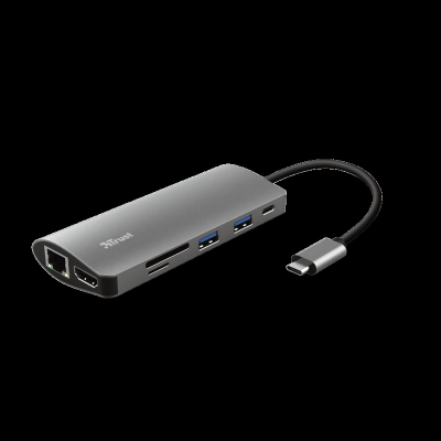 Docking station USB C Trust Dalyx 7 in 1, 4K, 100W, gri