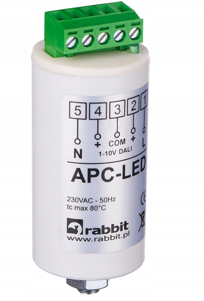 Rilevator kohe autonom Rabbit APC-LED, 1-10V DALI, 230V, i bardhë