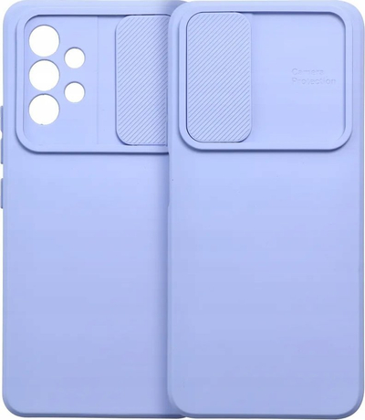 Kuti silikoni mbrojtëse për Samsung Galaxy A14 4G, me slider te kamera, vjollcë