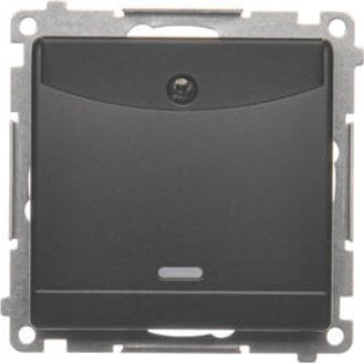 Ndërprerës hotelier i dyfishtë Kontakt Simon S.54 DWH2.01/49, LED blu, black matt