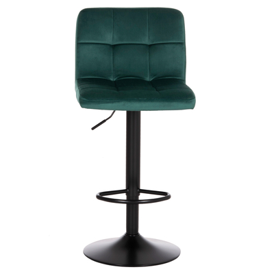 Stol bar HM DIANA HM202.43, rrotullues, kadife, jeshile cypress