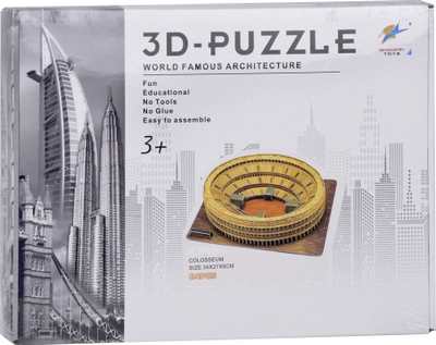 Puzzle 3D Roman Colosseum, 84 pjesë, model hapësinor, shumëngjyrësh