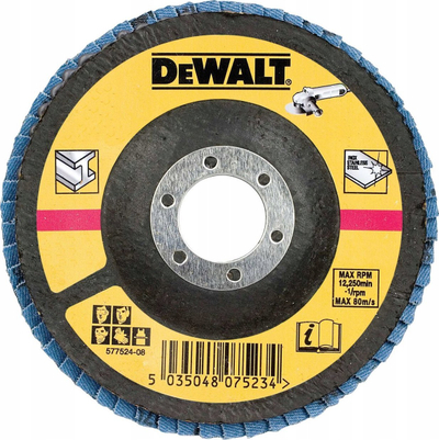Disk flap DeWALT DT3266 QZ, 125mm, granulim 60, pako me 10 copa