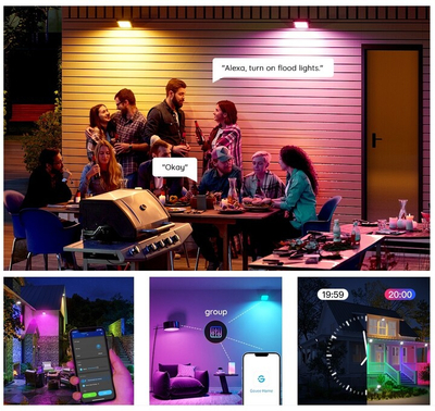 LED лента SMART Govee Flood Lights, 4 парчиња - за отворено