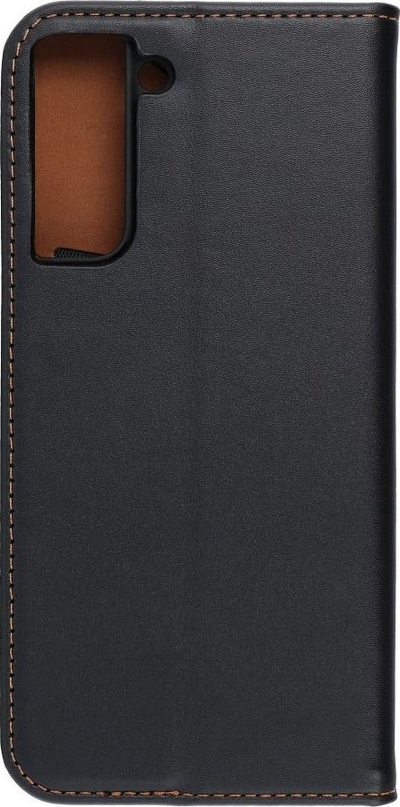 Futrollë me kapak OEM Smart, Samsung Galaxy S21 FE, lëkurë, e zezë